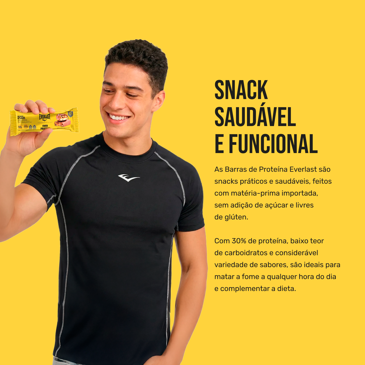 Caixa Barra de Proteína 50g Sabor Amendoim 8Un - Everlast