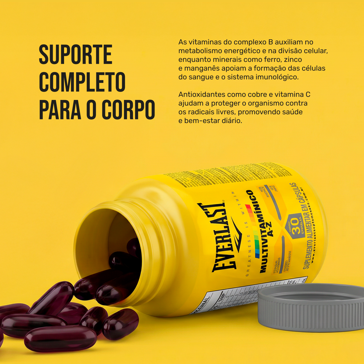 Multivitamínico A-Z 100% IDR 30 Cápsulas Everlast