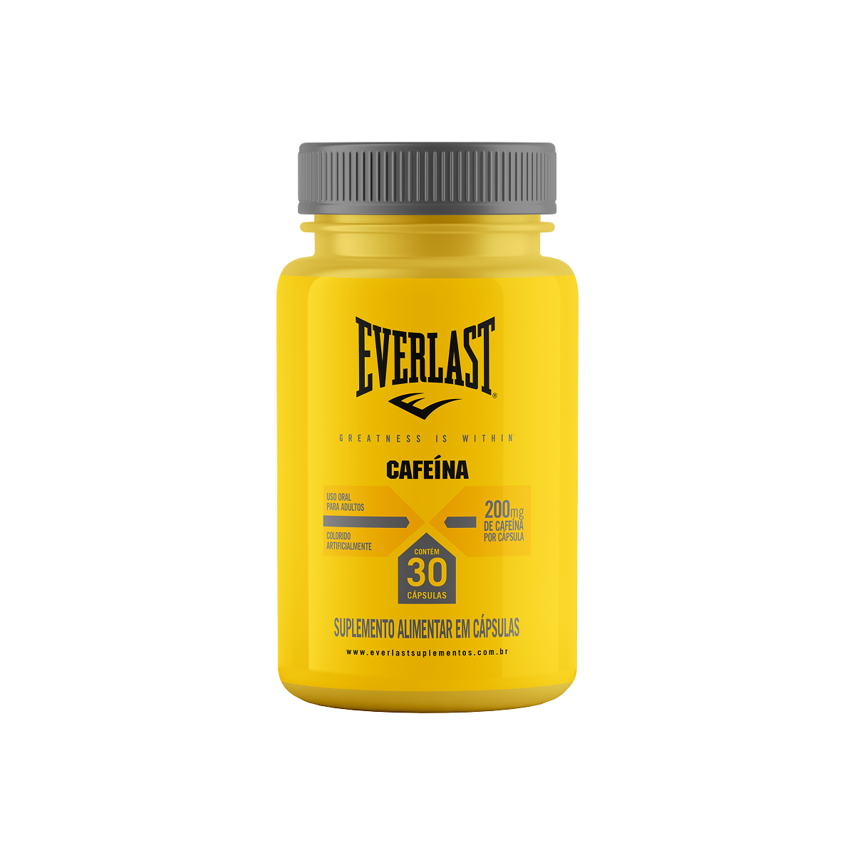 Cafeína 210mg em Cápsulas 30 Unidades - Everlast
