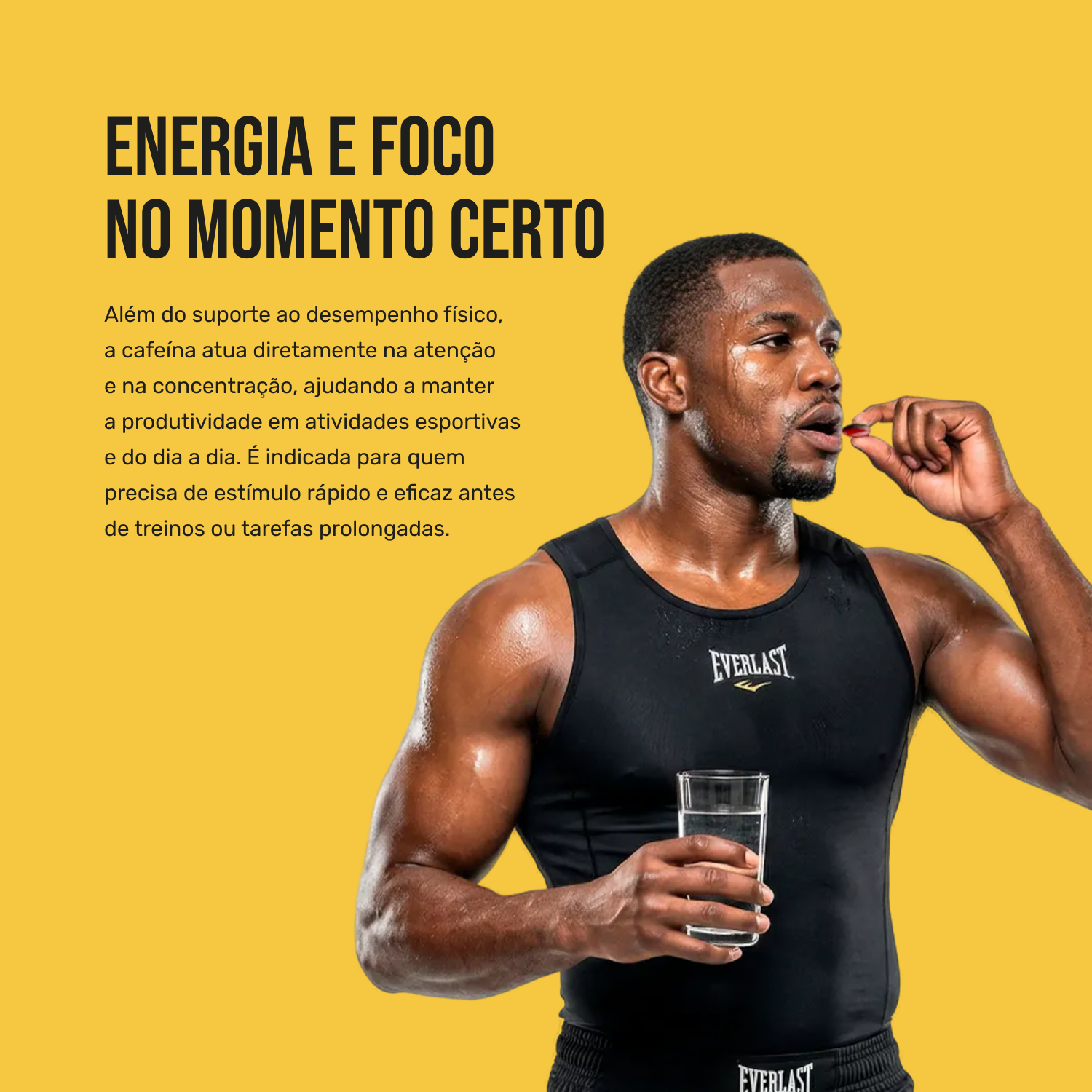 Cafeína 210mg em Cápsulas 30 Unidades - Everlast