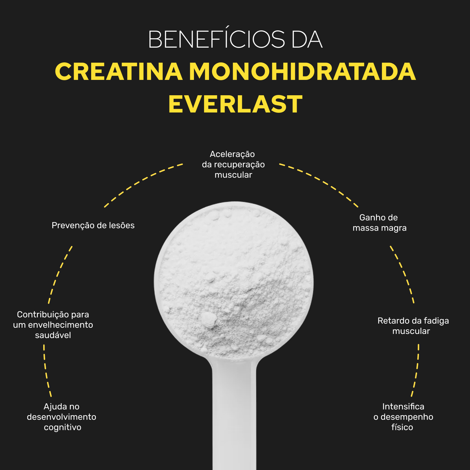 Creatina Monohidratada 100% Pura 1kg Everlast