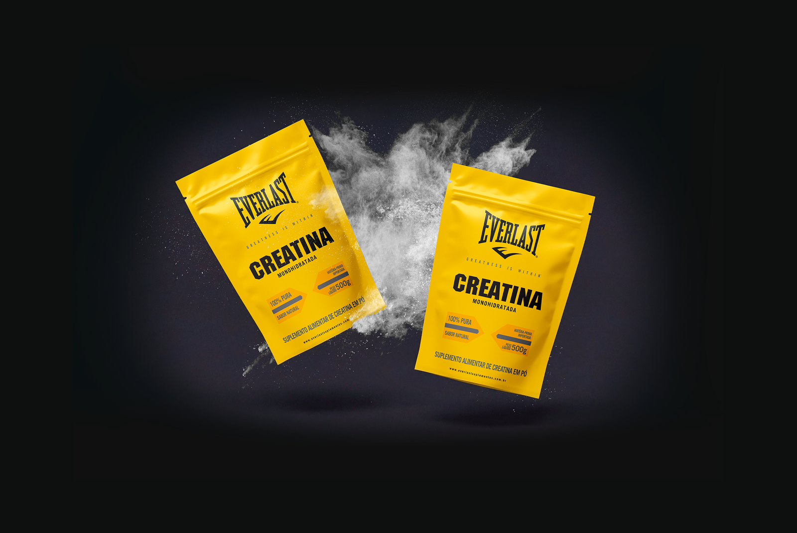 Creatina Monohidratada 100% Pura 500g Everlast