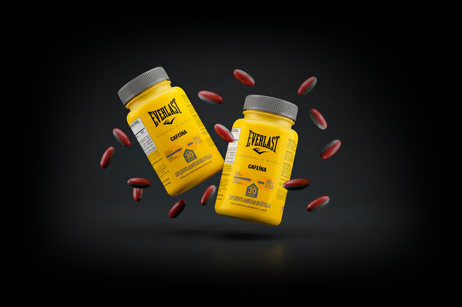 Cafeína 210mg em Cápsulas 30 Unidades - Everlast