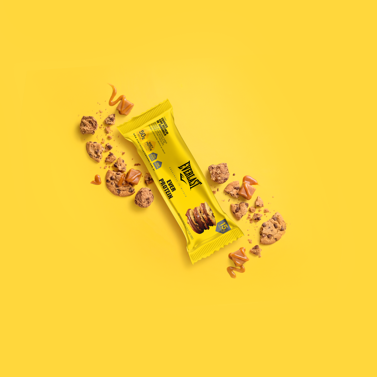 Caixa Barra de Proteína 50g Sabor Cookies 8Un - Everlast