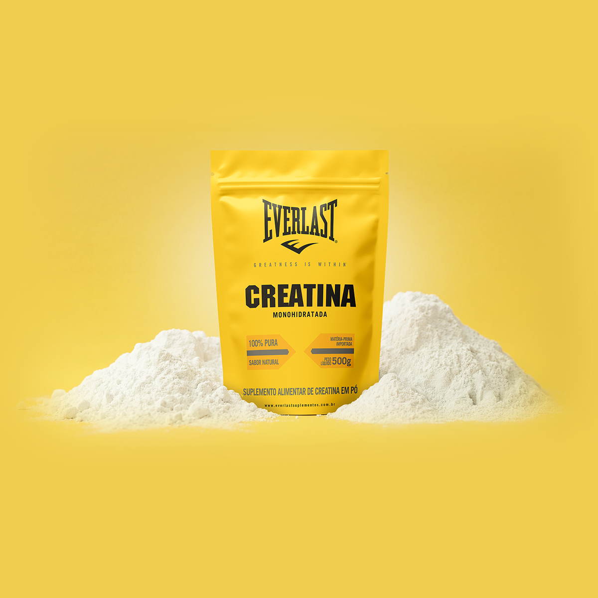Creatina Monohidratada 100% Pura 500g Everlast
