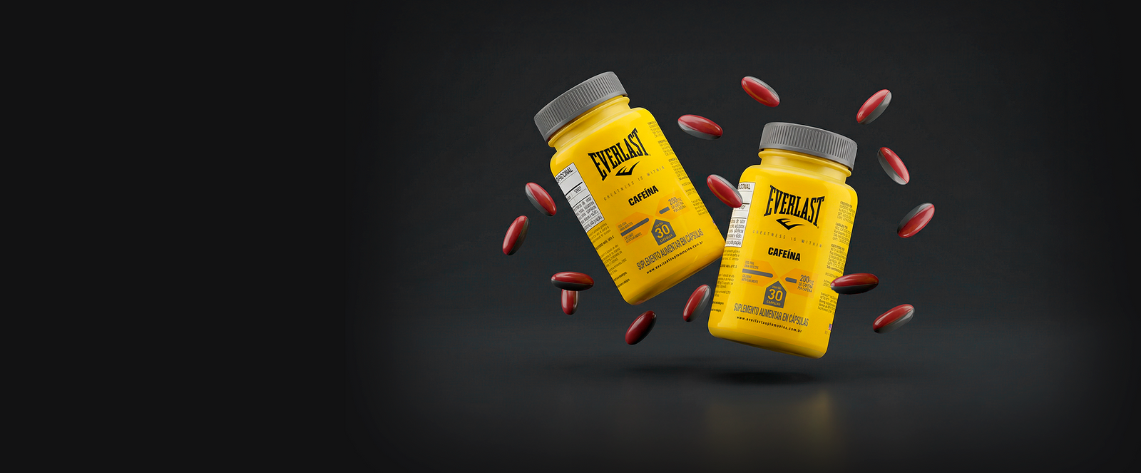 Cafeína 210mg em Cápsulas 30 Unidades - Everlast