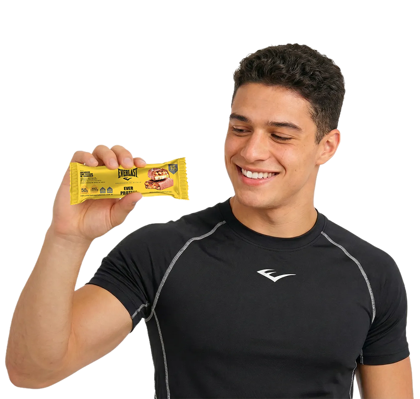 Caixa Barra de Proteína 50g Sabor Amendoim  8Un - Everlast