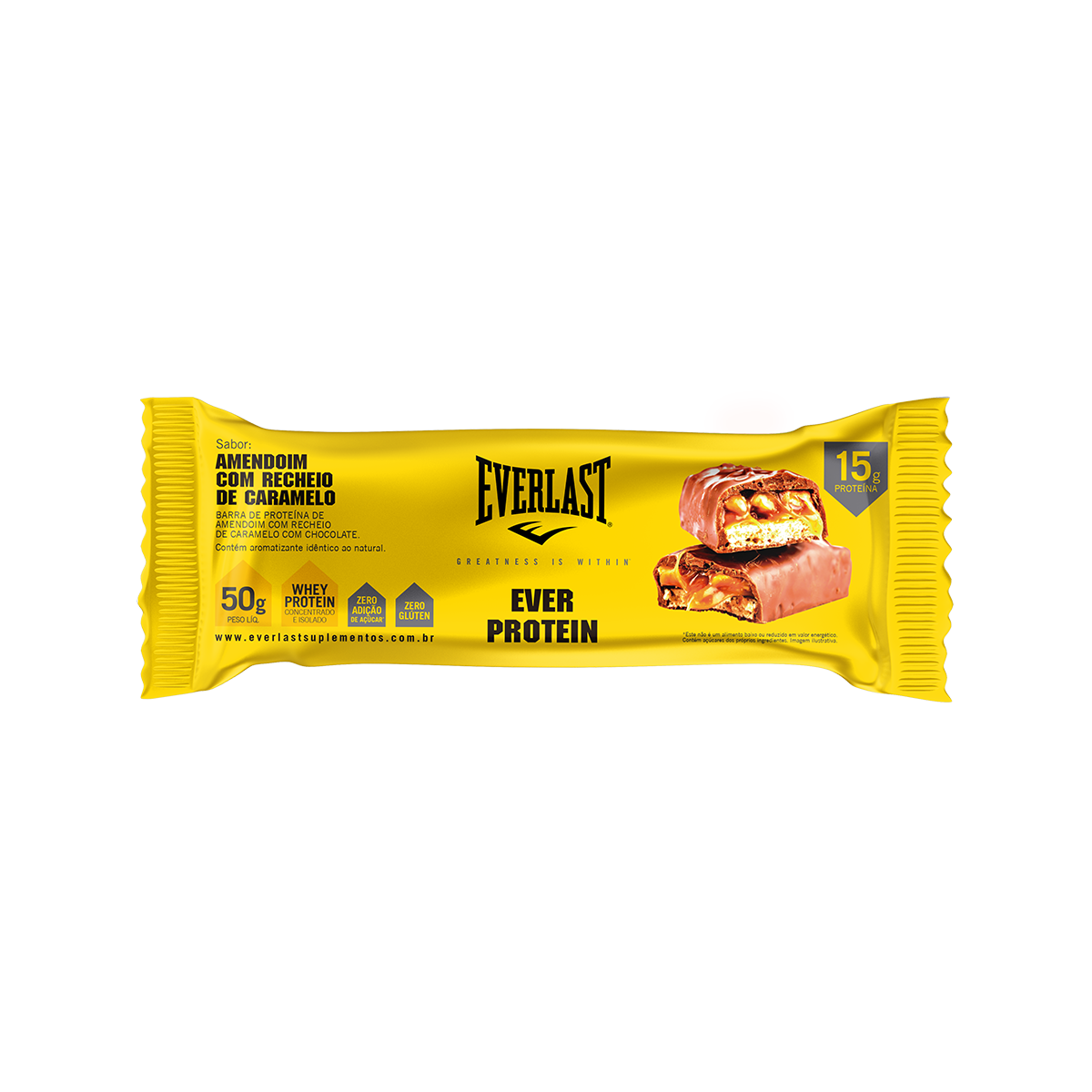 Caixa Barra de Proteína 50g Sabor Amendoim  8Un - Everlast