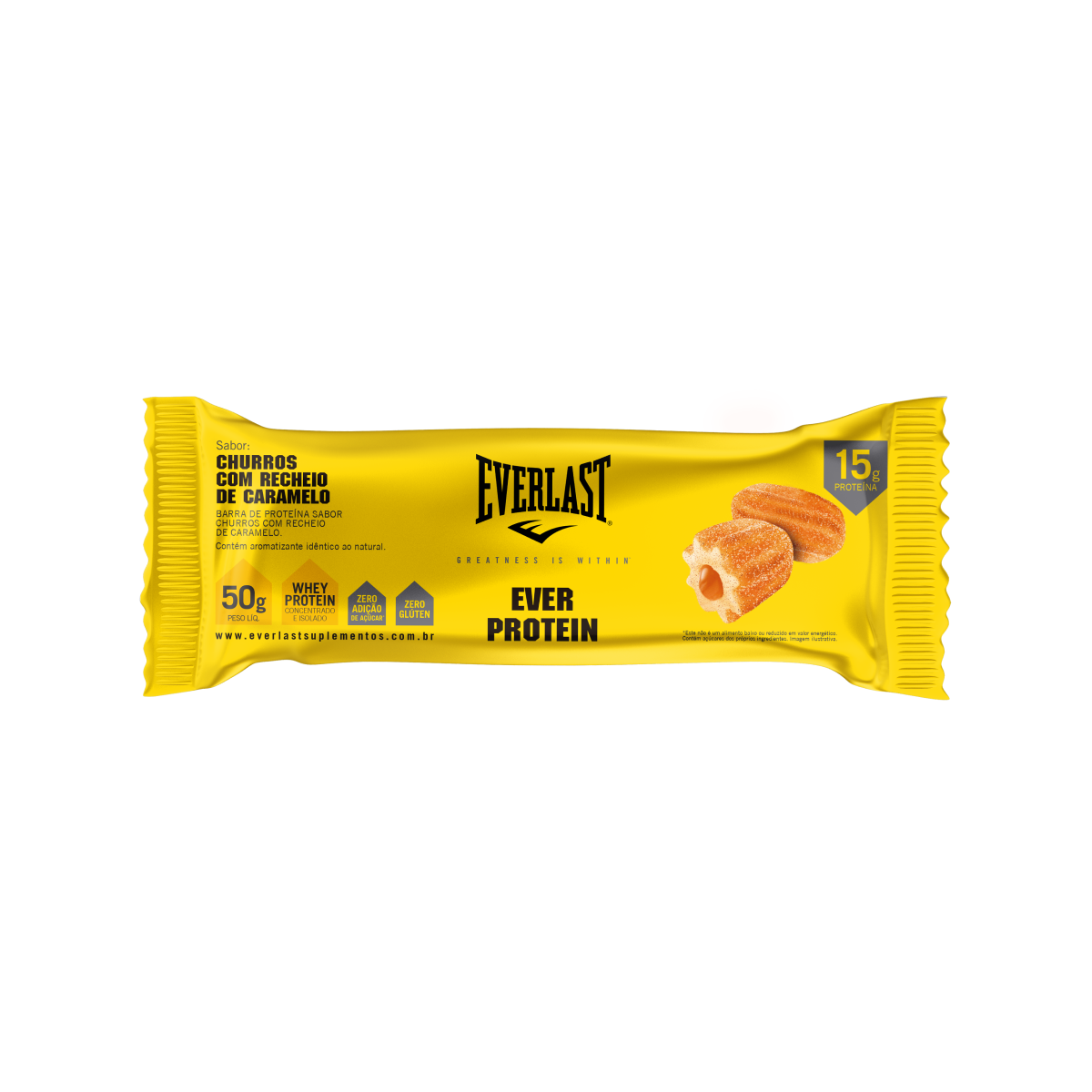 Caixa Barra de Proteína 50g Sabor Churros 8Un - Everlast