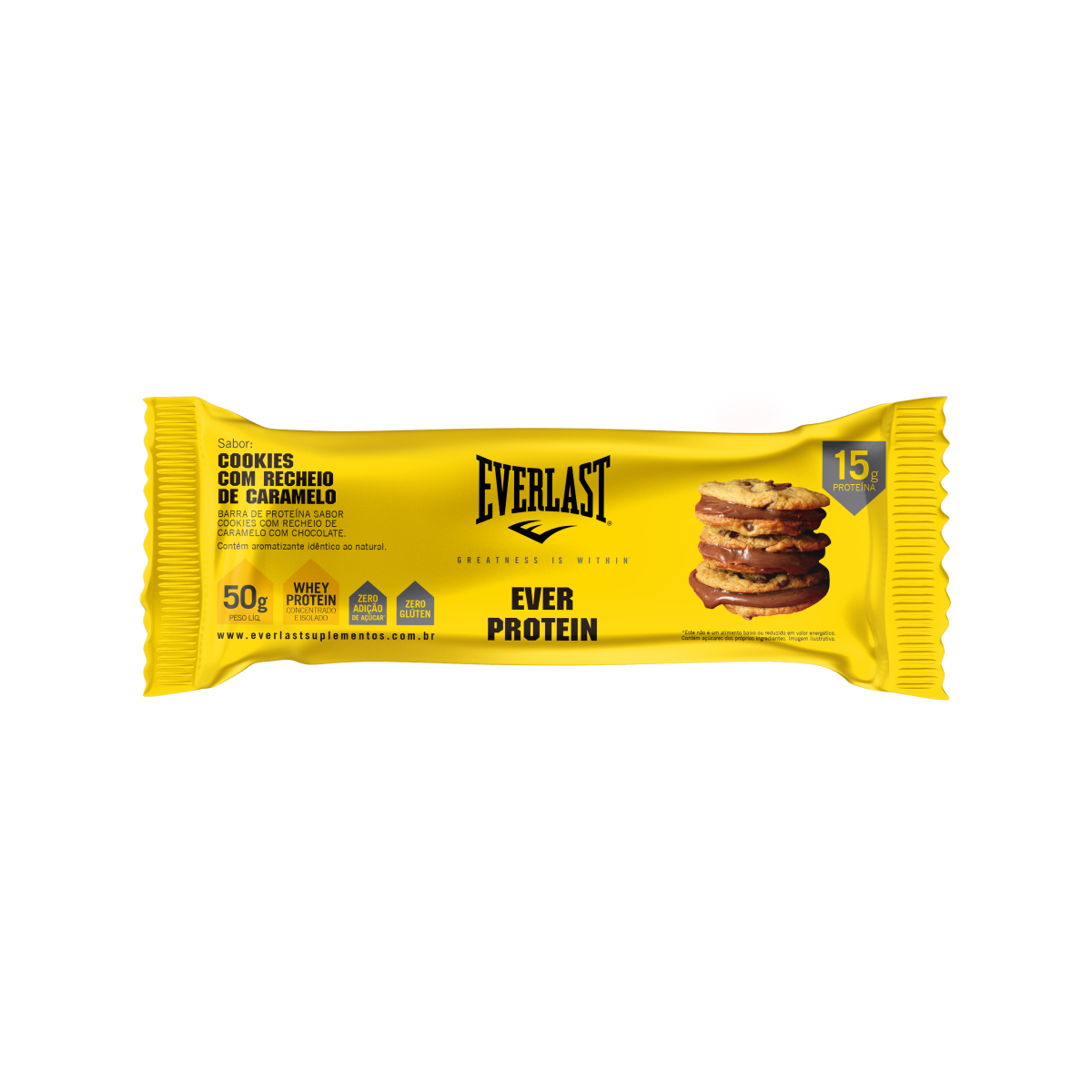 Caixa Barra de Proteína 50g Sabor Cookies 8Un - Everlast