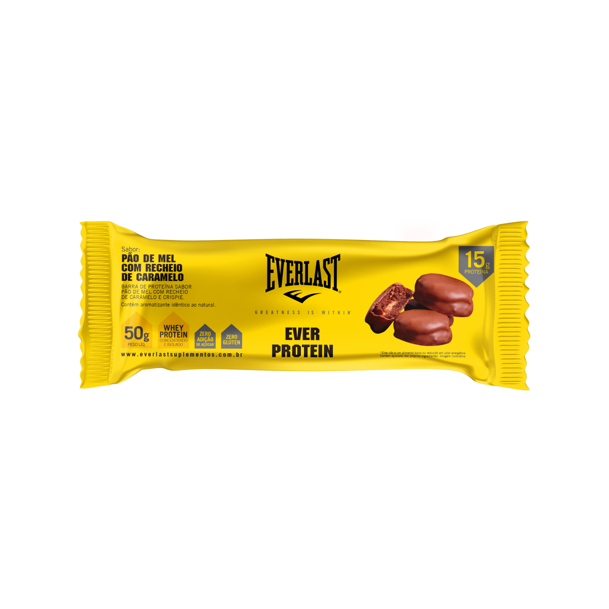 Caixa Barra de Proteína 50g Sabor Pão de mel 8Un - Everlast