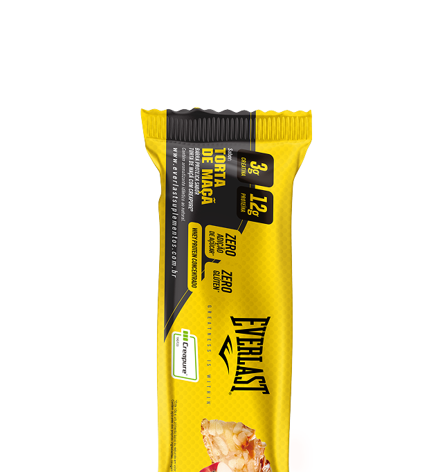 Caixa Barra de Proteína Com Creatina Creapure 50g Sabor Torta de Maçã 8Un - Everlast