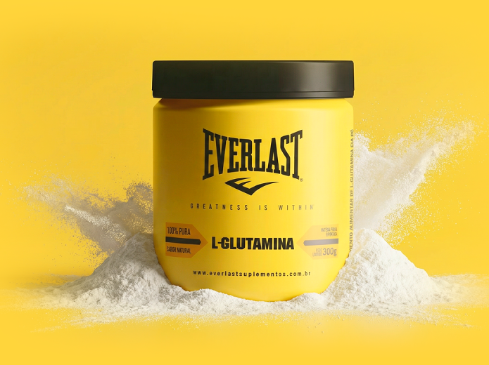 L-Glutamina 300g 100% Pura - Everlast
