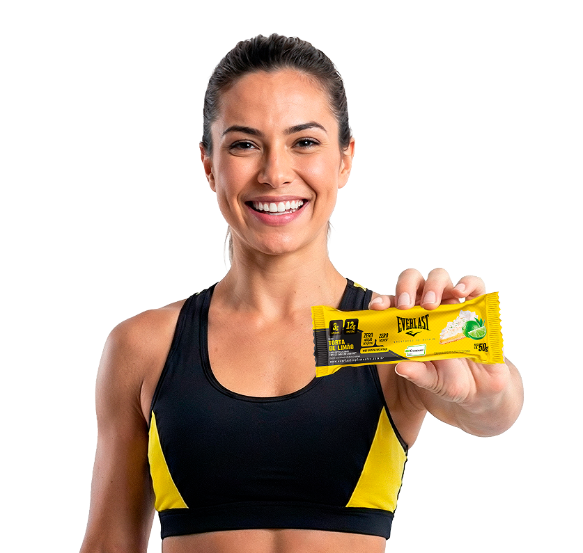 Caixa Barra de Proteína Com Creatina Creapure 50g Sabor Torta de Limão 8Un - Everlast