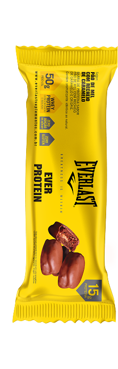 Caixa Barra de Proteína 50g Sabor Pão de mel 8Un - Everlast