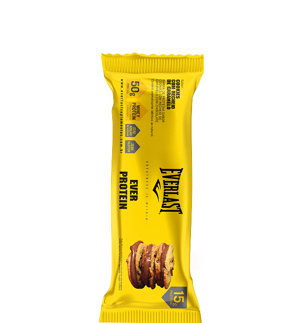 Caixa Barra de Proteína 50g Sabor Cookies 8Un - Everlast