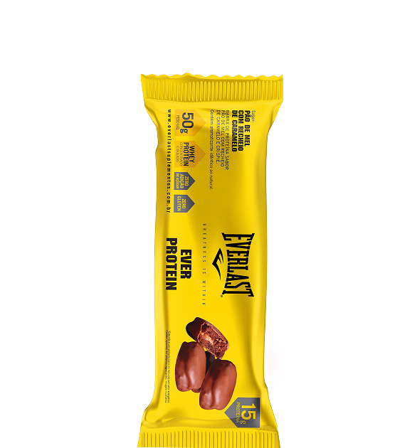 Caixa Barra de Proteína 50g Sabor Pão de mel 8Un - Everlast