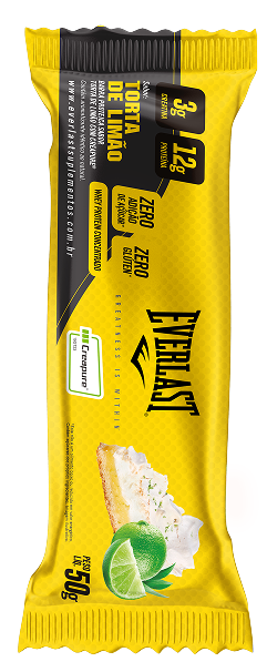 Caixa Barra de Proteína Com Creatina Creapure 50g Sabor Torta de Limão 8Un - Everlast