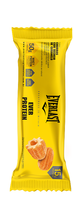 Caixa Barra de Proteína 50g Sabor Churros 8Un - Everlast