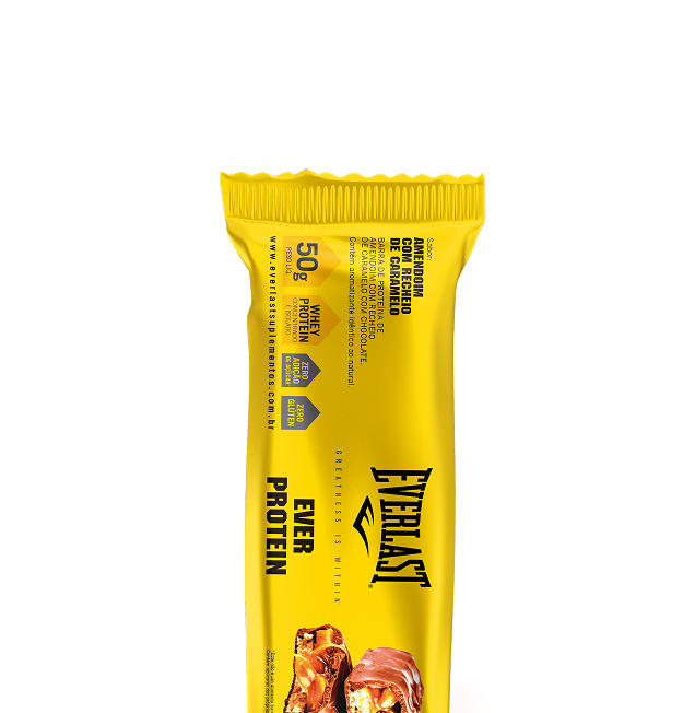 Caixa Barra de Proteína 50g Sabor Amendoim  8Un - Everlast