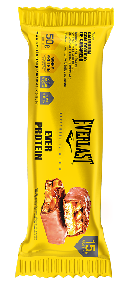 Caixa Barra de Proteína 50g Sabor Amendoim  8Un - Everlast