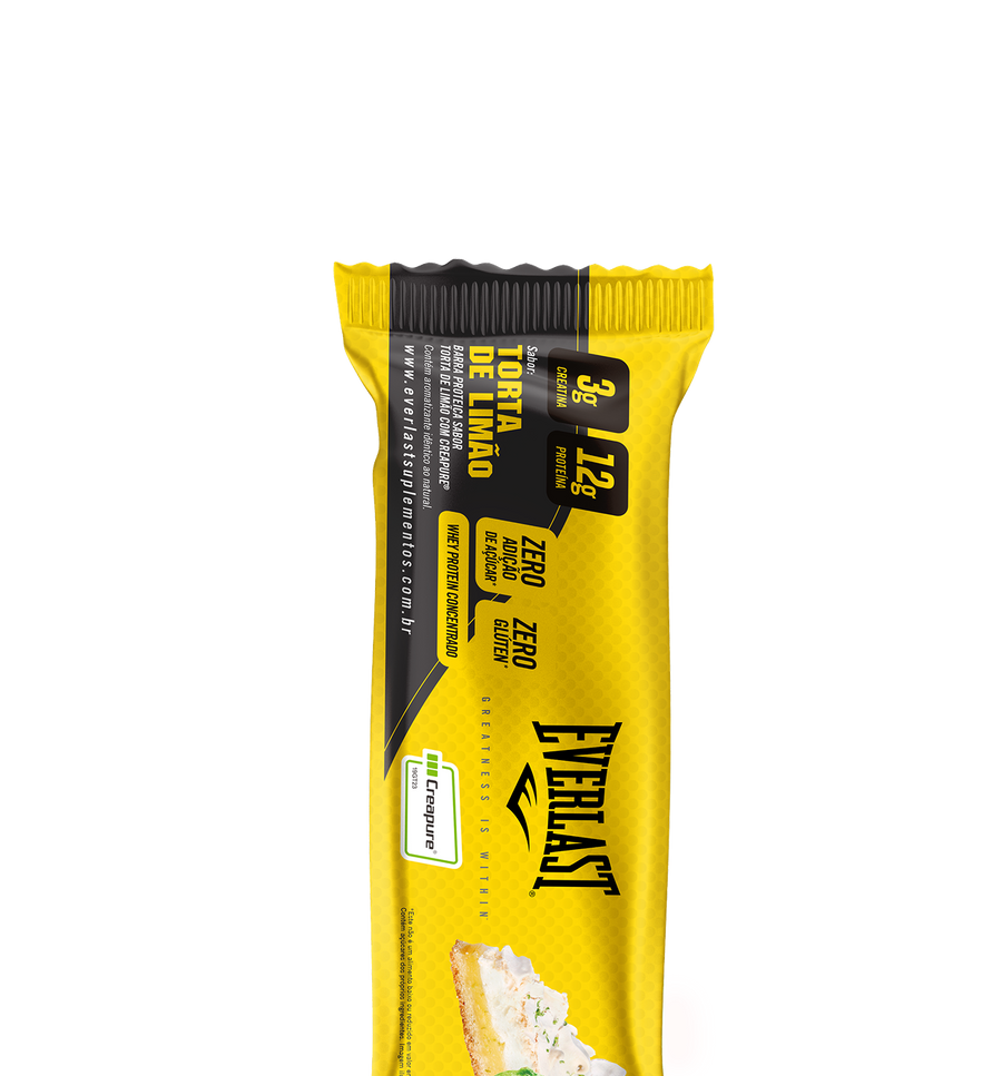 Caixa Barra de Proteína Com Creatina Creapure 50g Sabor Torta de Limão 8Un - Everlast